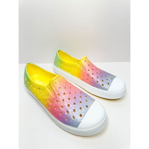 London Fog Girl Shoes Size 3 Rainbow Slip On Casual School Shoes - Picture 1 of 7